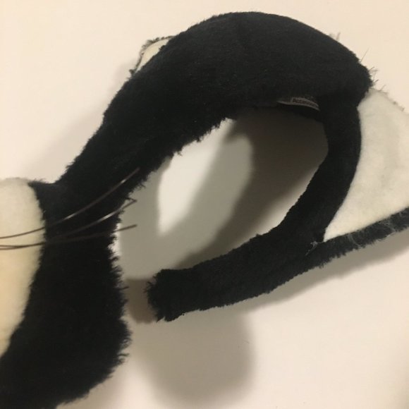 Black and White Cat Mask with Headband Costume - Picture 4 of 6